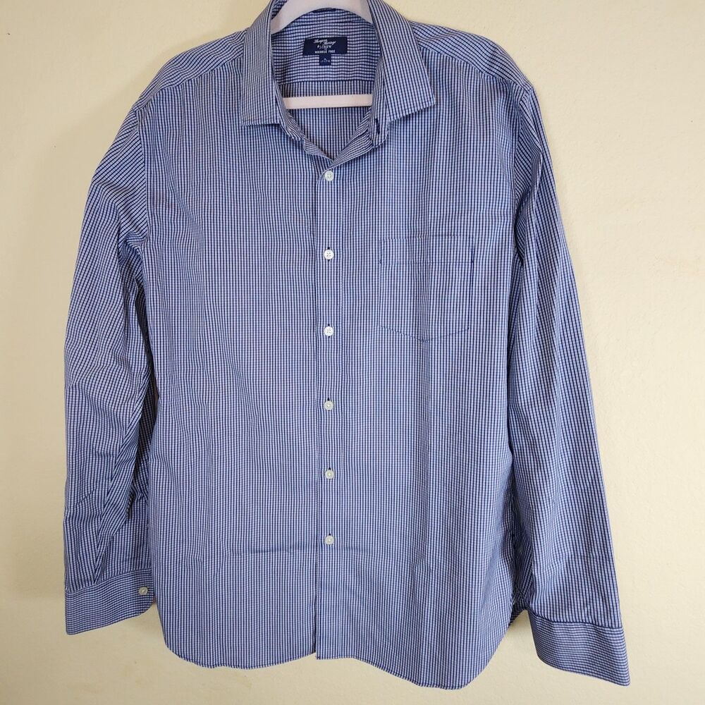 J. Crew Thompson Shirtings‎ Shirt Mens XL 17-17.5 Wrinkle Free Plaid 80's 2 Ply